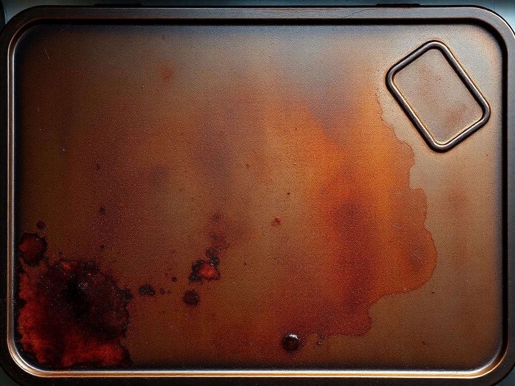 Flat top griddle before cleaning