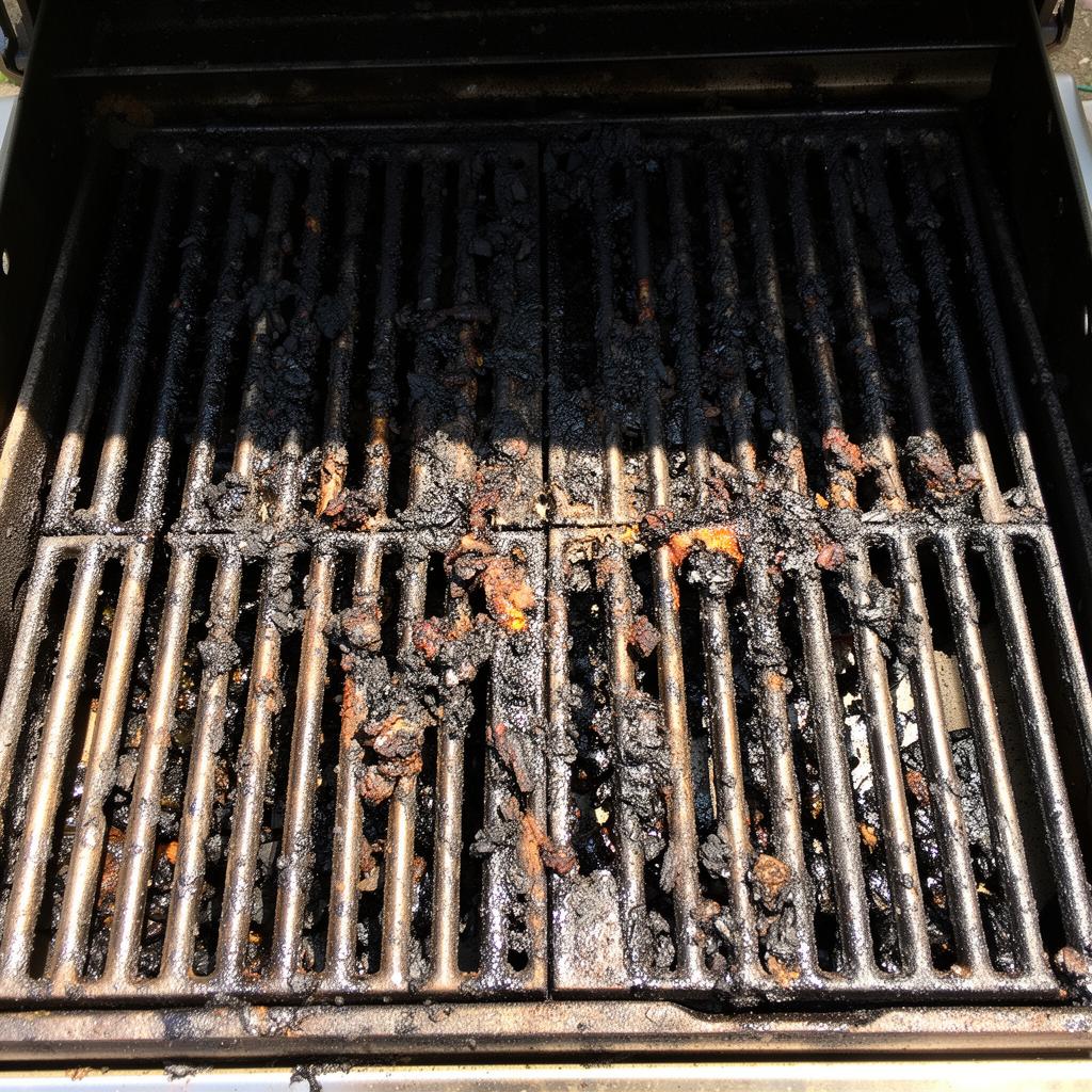 Gas grill before cleaning